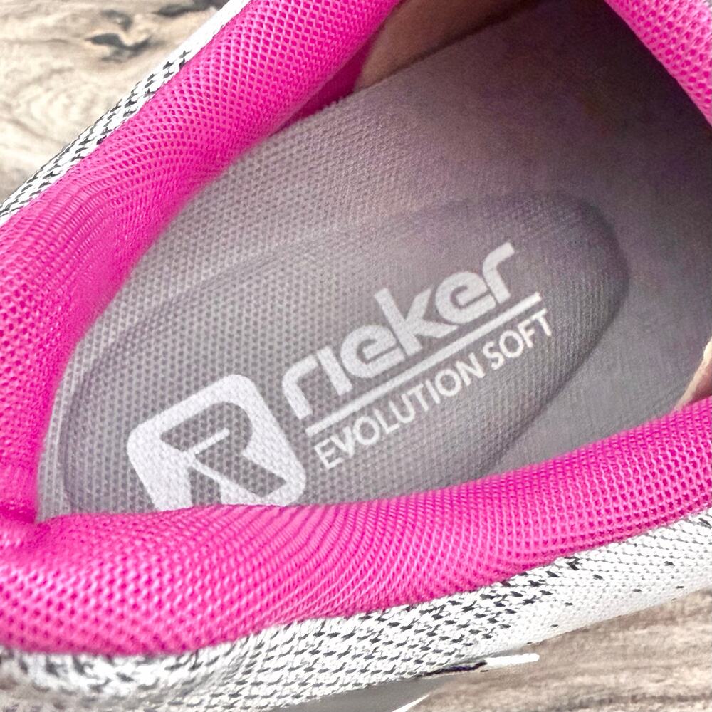NIB Rieker R-Evolution Shelby 03 Sneakers Trainer 8 39 Gray Pink - Picture 11 of 12